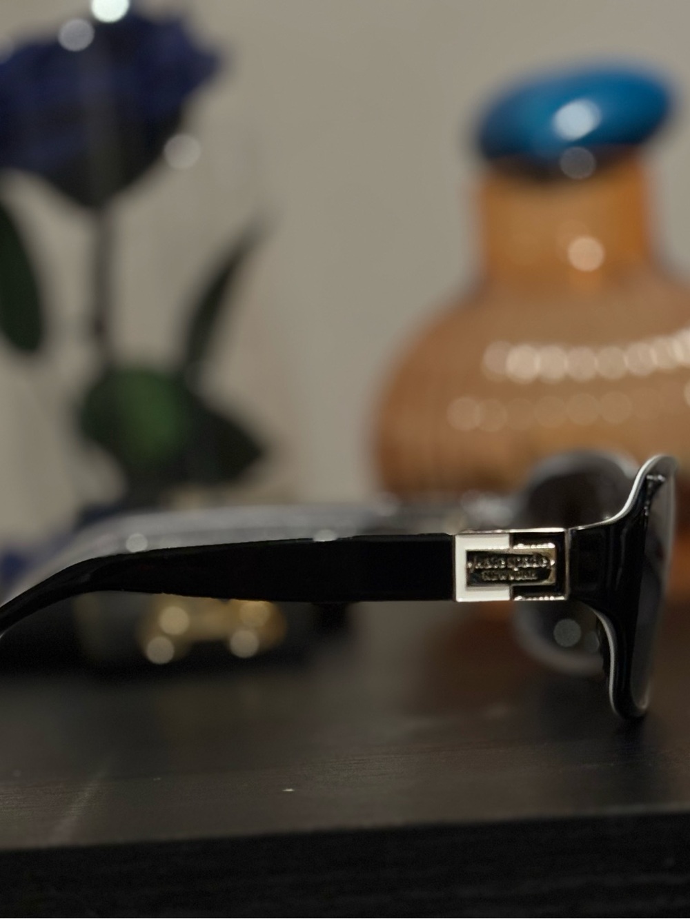 Black Designer Sunglasses with Metal Accent